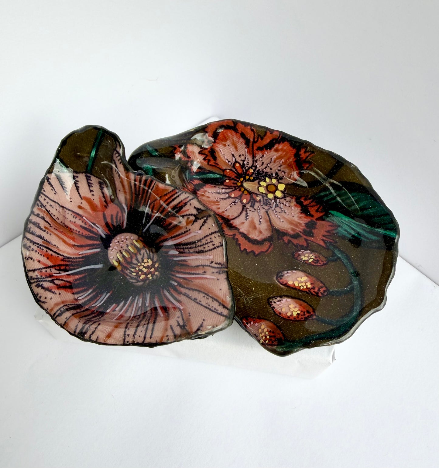 Decoupage Floral Dish