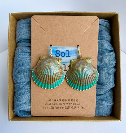 Painted Scallop Earrings