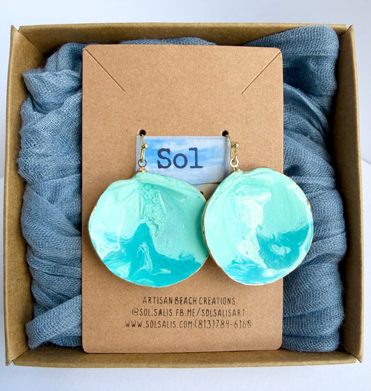 Disc Dosina hand painted earrings