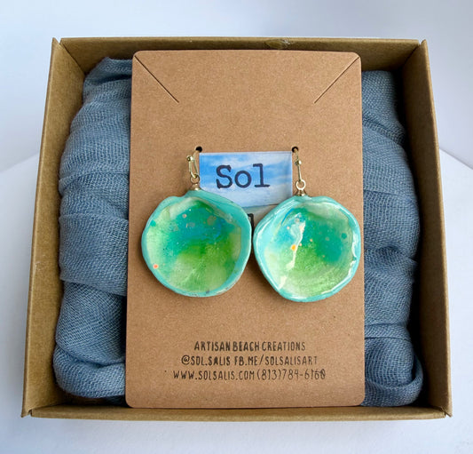 Disc Dosinia Painted Earrings